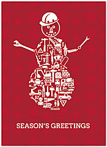 Select a verse or write your own. Construction Snowman Holiday Card D7182U-A